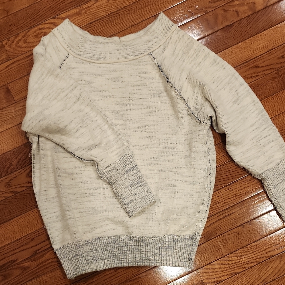 Free People Off-the-Shoulder Beige Sweater